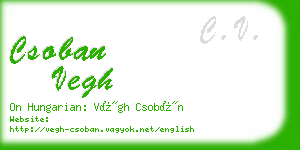 csoban vegh business card